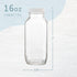 16oz Pack 4 kitchentoolz Square Glass Milk Bottles with Airtight Plastic Lids of | Reusable Milk Containers for Fridge