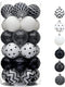 Valery Madelyn 30ct Halloween Ornaments Set, Black and White Shatterproof Christmas Ball Decorations, 2.36 Inch for