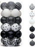 Valery Madelyn 30ct Halloween Ornaments Set, Black and White Shatterproof Christmas Ball Decorations, 2.36 Inch for