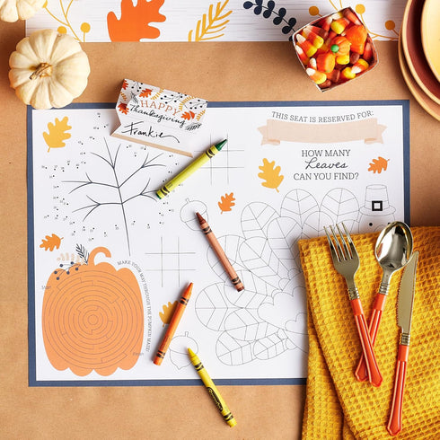 Set 16 (Pack 2) Big Dot of Happiness Happy Thanksgiving Games, Paper Fall Harvest Party Coloring Sheets, Thanksgiving