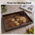 YACEYACE 15"x10"x1.5" Wood Serving Tray Decor, Medium Serving Tray for Party, Ottoman, Coffe Table, Bar, Breakfast