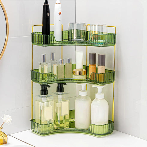 Counter Countertop (3 Corner Bathroom Organizer Bathroom Shelf Makeup Organizer for Vanity Perfume Tray for Corner