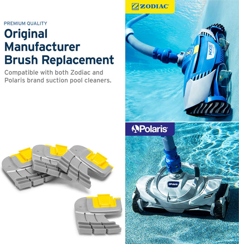 R0714400, 4-Pack, MX6, MX6 MX8, MX8 Zodiac Genuine Parts Cyclonic Srubbing Brushes Replace Dirty or Worn Brushes