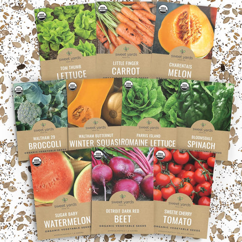 Organic Heirloom Garden Seeds Variety Pack - 10 Individual Packs - 2026