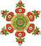 Meenari Decorative Diwali Rangoli Set with White Kundan Stones, Set of 7 Pieces