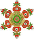 Meenari Decorative Diwali Rangoli Set with White Kundan Stones, Set of 7 Pieces