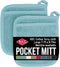Ritz Terry Pocket Mitt & Hot Pad - 2-Pk - Durable 100% Cotton - Heat Resistant - Ergonomic Grip - Easy-Care