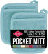 Ritz Terry Pocket Mitt & Hot Pad - 2-Pk - Durable 100% Cotton - Heat Resistant - Ergonomic Grip - Easy-Care