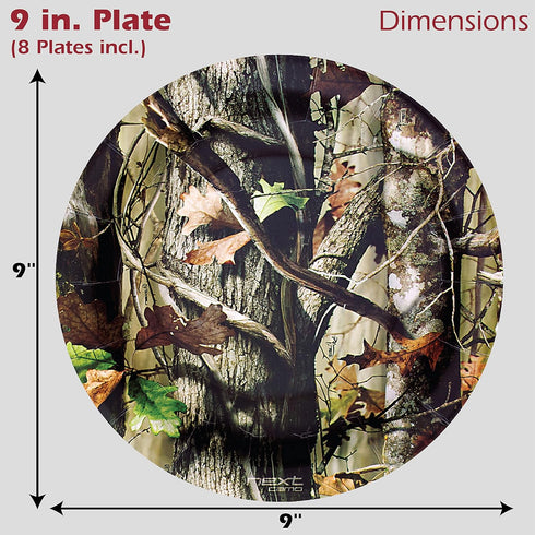 Havercamp Next Camo Party Dinner Plates, 8 Count, Camouflage Motif