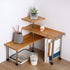 HYNAWIN 3 Tier Corner Shelf Bamboo & Metal Storage Rack, Adjustable Organizer for Kitchen, Bedroom, Office