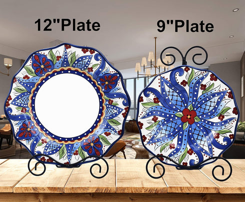 Iron Plate Stand for Display - 12 Inch Adjustable Black Tripod Display Stand for Plates, Pictures, Frames, Albums
