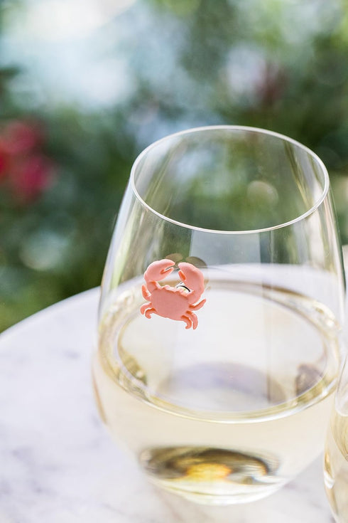 Beach Wine Charms Magnetic Glass Markers Set of 6 Tropical Summer Charms