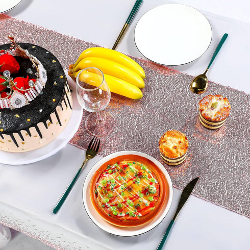 Tablecloth and Sequin Table Runner Set, Polka Dots Confetti Table Cover for Birthday Wedding Party Supplies