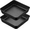 Herogo 8 x 8 Baking Pan Set of 2, Non-Stick Square Cake Pan for Oven, Stainless Steel Black Casseroles