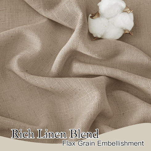 95 inches, 52" 2 RYB HOME Khaki Linen Curtains Rod Pocket & Back Tab Linen Blend Boho Elegant Light Filtering Stain
