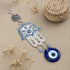 Turkish Blue Hamsa Hand of Mother Fatima Evil Eye Wall Hanging Ornament, Good Luck Charm