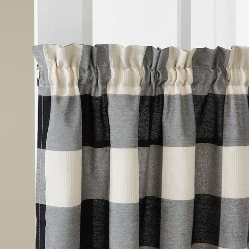 SKL Home Grandin Cafe Curtain Tier Pair, 57x24, Black/Natural