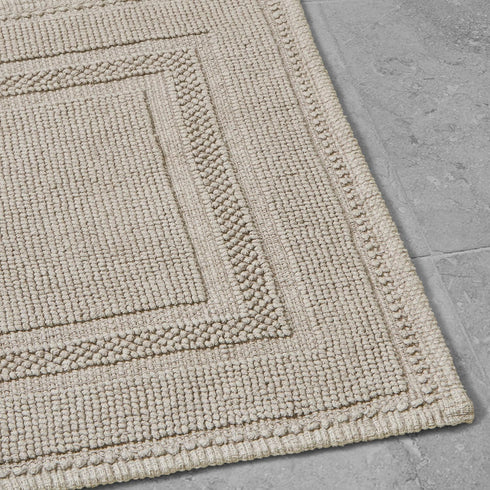 Jean Pierre Stonewash Racetrack Bath Rug - Cotton, Premium Bathroom Decor, Machine Washable, 21" x 34"