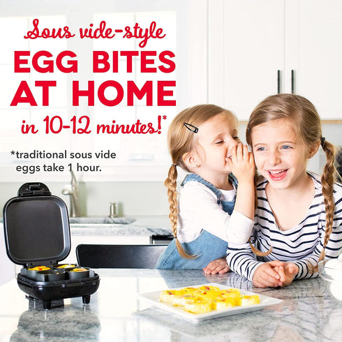 DASH Deluxe Egg Bite Maker with Silicone Molds, Keto & Paleo Friendly, (1 large, 4 mini) - Black for Breakfast