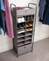 BIRDROCK HOME 12 Cubby Vertical Shoe Rack Organizer - Sturdy Metal Frame for Small Space Bedroom & Closet