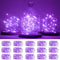 15 Packs 20 LED Purple Fairy Lights, Battery Operated 6.6ft Silver String Lights Waterproof for DIY Table Centerpieces