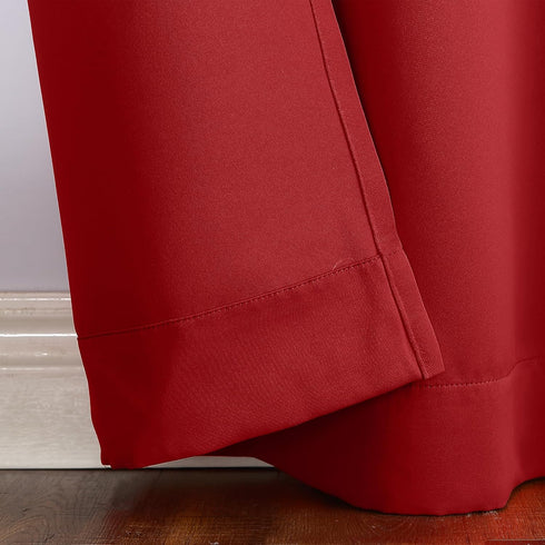 Sun Zero Easton Energy Saving Blackout Grommet Curtain Panel, 40" x 84", in Red