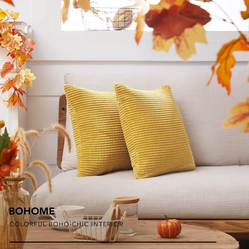 Deconovo Modern Corduroy Throw Pillow Covers Set of 2 – Elegant Soft Cushion Covers for Living Room, Sofa