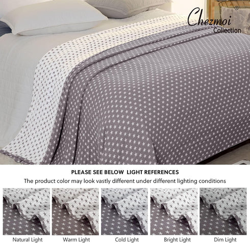 Sterling Creek Dawson Star Muslin Blanket Twin Three Layers Lightweight Breathable Cotton Gauzy Blanket for Adults, All