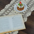 kilofly Handmade Crochet Lace Rectangular Table Runner 11 x 43 Inch, Beige