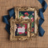 Laura Ashley 4x4 Gold Ornate Textured Hand-Crafted Resin Picture Frame with Easel & Hook for Wall & Tabletop Display,