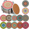 Hushee 12 Pcs Ceramic Drink Coasters with 1 Holder Holiday Cup Coasters with