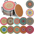 Hushee 12 Pcs Ceramic Drink Coasters with 1 Holder Holiday Cup Coasters with
