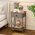 Brown,1 Pack VECELO End Tables, Modern Nightstand with Fabric Drawer & Open Shelf, Night Stand for Bedroom Living Room
