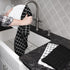 Ritz Premium 100% Cotton Terry Check Kitchen Dish Towels - 3-Pack, Highly Absorbent, 25"x15", Black