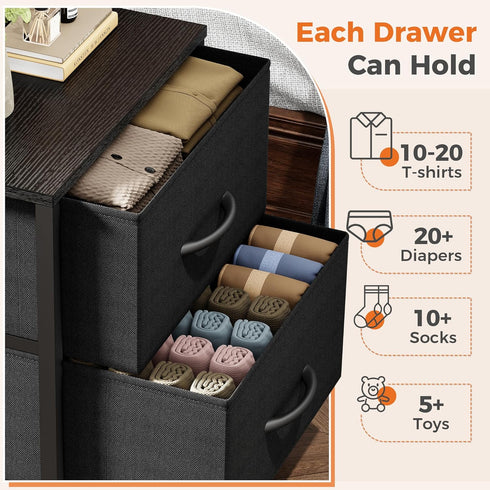 2 20" Closet, Sweetcrispy Nightstand Small Dresser with Fabric Drawers Side Bedroom End Table Kids Bedside Storage