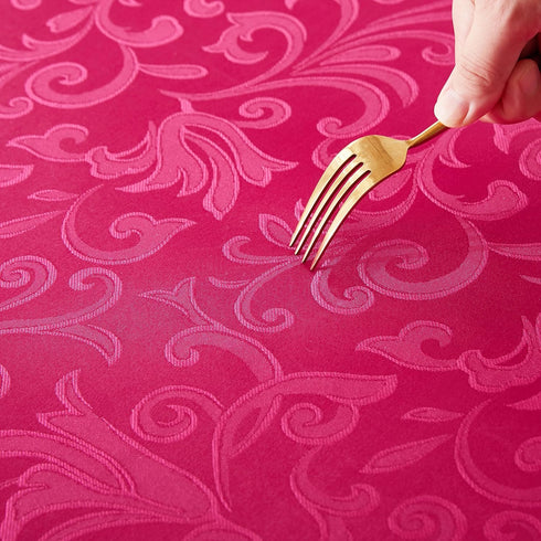 HommxJF 4 Placemats,13 19 inch Pieces Wave Scroll Damask Jacquard Hot Pink x Protect Surface Heat and Stain Resistant
