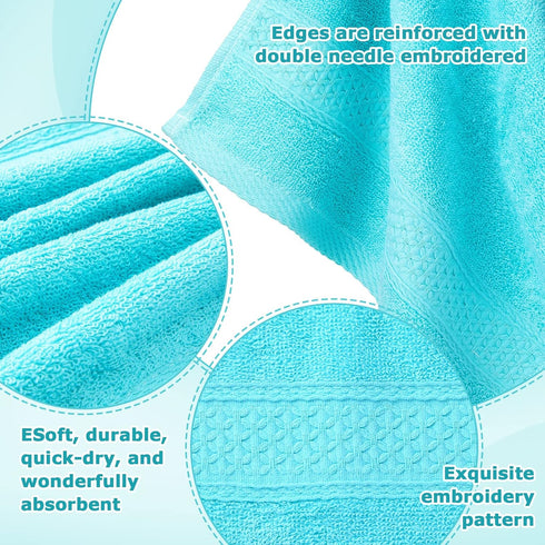 52 Pack 13" 13" Tudomro Wash Cloths Bulk x Cotton Washcloths for Face and Body, Face Towels Bath Rags Facecloths