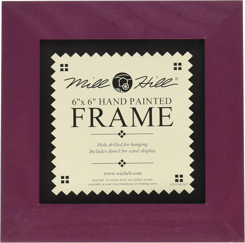 Mill Hill Wooden Frame, 6"X6", Matte Plum