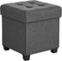 SONGMICS 15 Inches Cube Storage Ottoman, Dark Gray Bedroom Bench with Storage, Foot Stool Holds Up to 660 lb