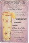 8" x 12" Popular Cocktails and Drink Mix Recipes Menu on Metal Tin Sign Wall Decor Plaque Poster (SCREWDRIVER)