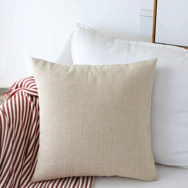 Home Brilliant Light Linen Burlap Solid European Throw Pillow Sham Cushion Cover for Bench, 20x20(50x50cm)