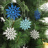 Whaline 45Pcs Winter Snowflake Hanging Ornaments - Glitter Blue Silver Pendants for Christmas Tree Decor