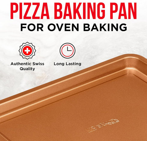 Bakken Swiss Air Fryer Tray, 2-in-1 Nonstick Copper Crisper Air Fry Basket - Extra-large 9.5"x13" for Baking & Crispy