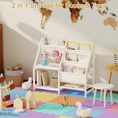 3 BAMBANG Kids Bookshelf with Storage, Tier Toddler Book Shelf, Small Kids Bookcase, Montessori Bookshelf Baby Bookcase