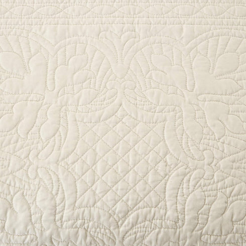 Madison Park 6-Piece Daybed Cover Set, Damask Quilted Coastal Bedding, Pre-washed Cotton-Filled, Tuscany, Cream, 39"x75"