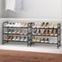 3-Tier Simple Trending Stackable Shoe Rack, Expandable & Adjustable Shoe Shelf Storage Organizer, Wire Grid, Black
