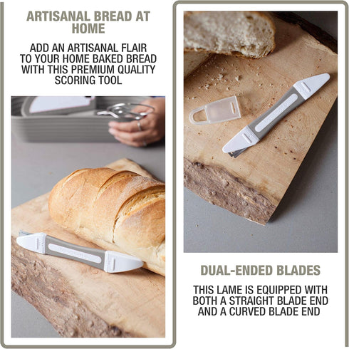 Bread Lame, Bread Scoring Tool, Set of 10 Stainless Steel Blades, Bakers Dough Scorer for Sourdough Baking