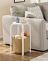 TB01BWN092 TUTOTAK Small Side Table, Round End Table, Night Stand, Bedside Table, Sofa Table with Storage Basket