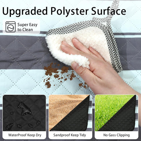 HX&OD 80x60 Extra Large Picnic Outdoor Blanket, Waterproof Picnic Mat Foldable Camping Blanket Portable with Carry