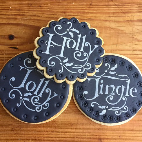 Holly, Jolly and Jingle Cookie Stencil Set by Designer Stencils